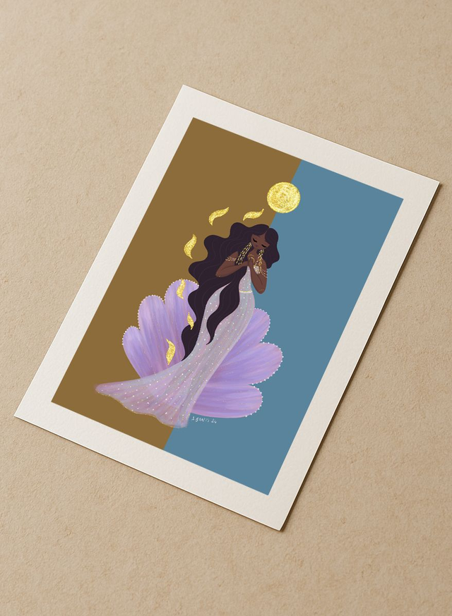 Le Rayonnement d'Amour - Tirage d'art rehaussé de doré