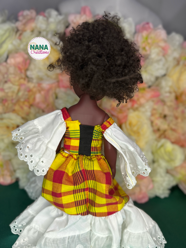 Poupée - Robe madras 100% Coton – Fait main