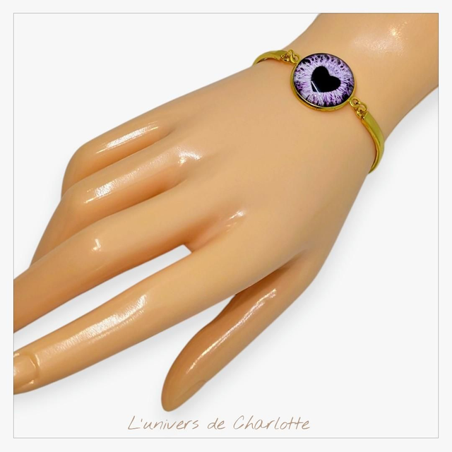Bracelet "Violet" coeur acier C-02