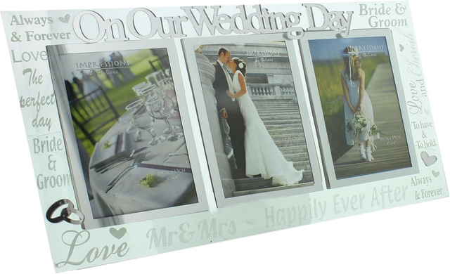 'Our Wedding Day' 4" x 6" Wedding Day 3 Photo Frame.