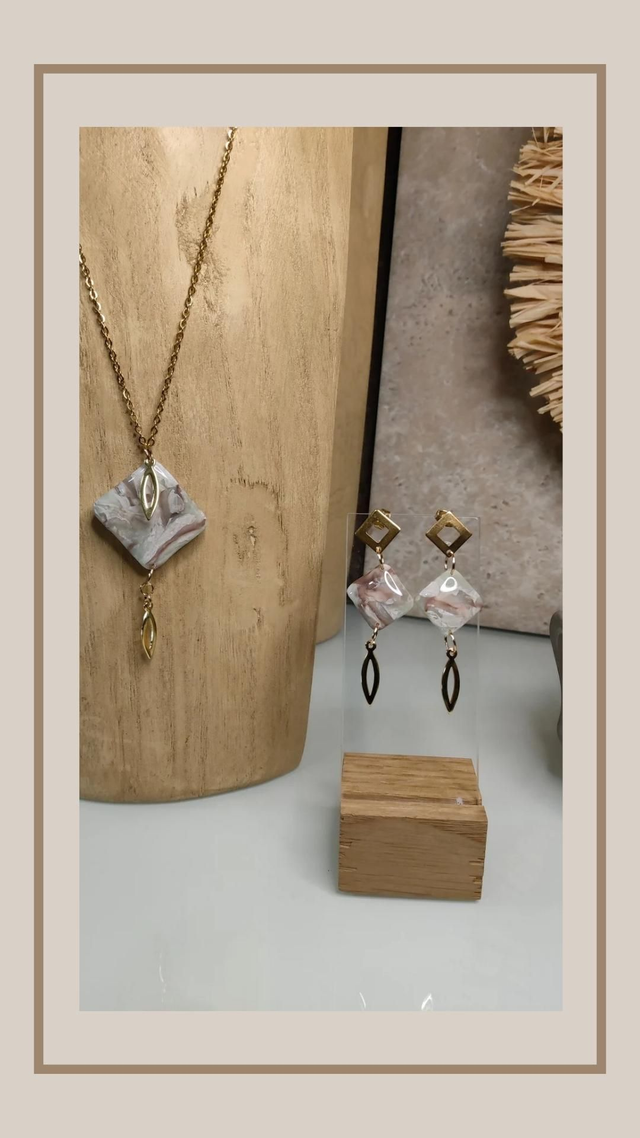 Parure"la naturelle" losange 