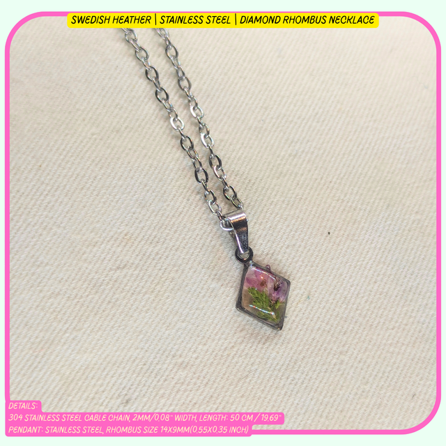 "Diamond" Rhombus Pendant | Necklaces | Real Flowers