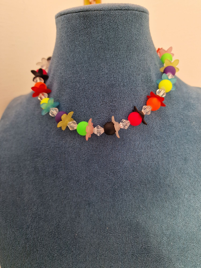 Parure Bijoux Petite Fille 4 Pieces Perles Fleurs Multicolore Flashy