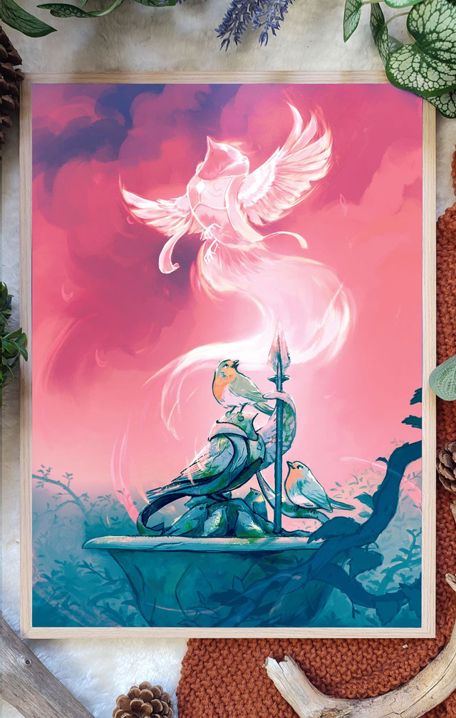 Tirage Premium A3 Guerrier Ailé