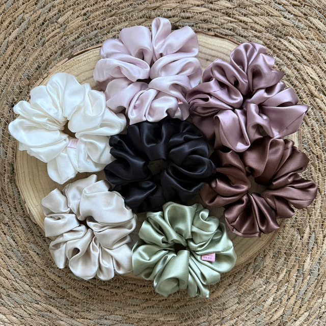 Chouchou en soie - Taille classique - Mauve brume