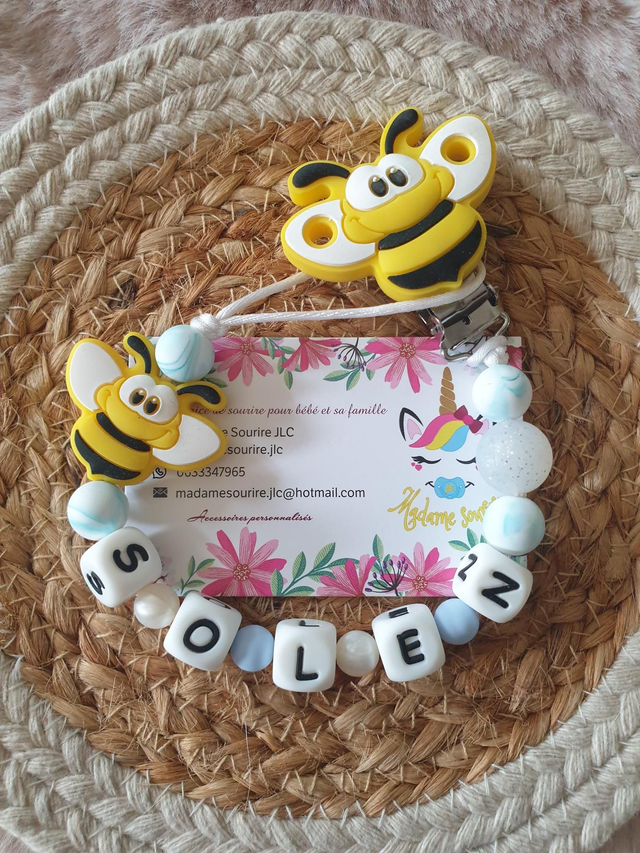 Attache tétine Abeille