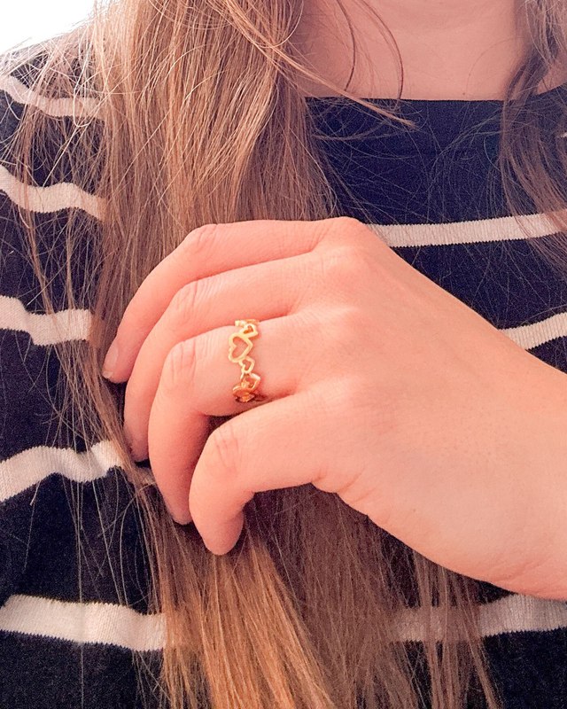 Ring Herzen gold/silber
