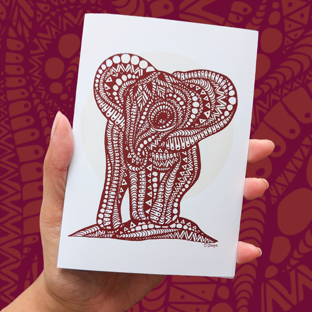 Baby Elephant Brown Greeting Card