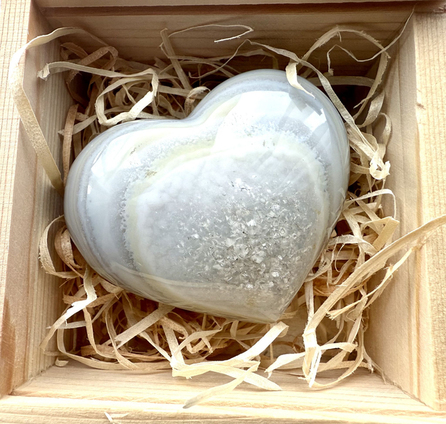 Druzy Agate Crystal Heart