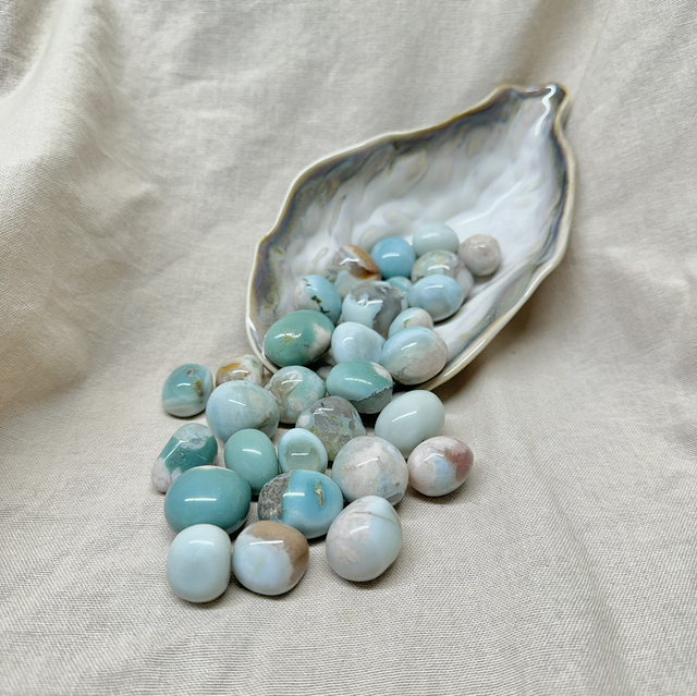 Green Flower Agate Tumble