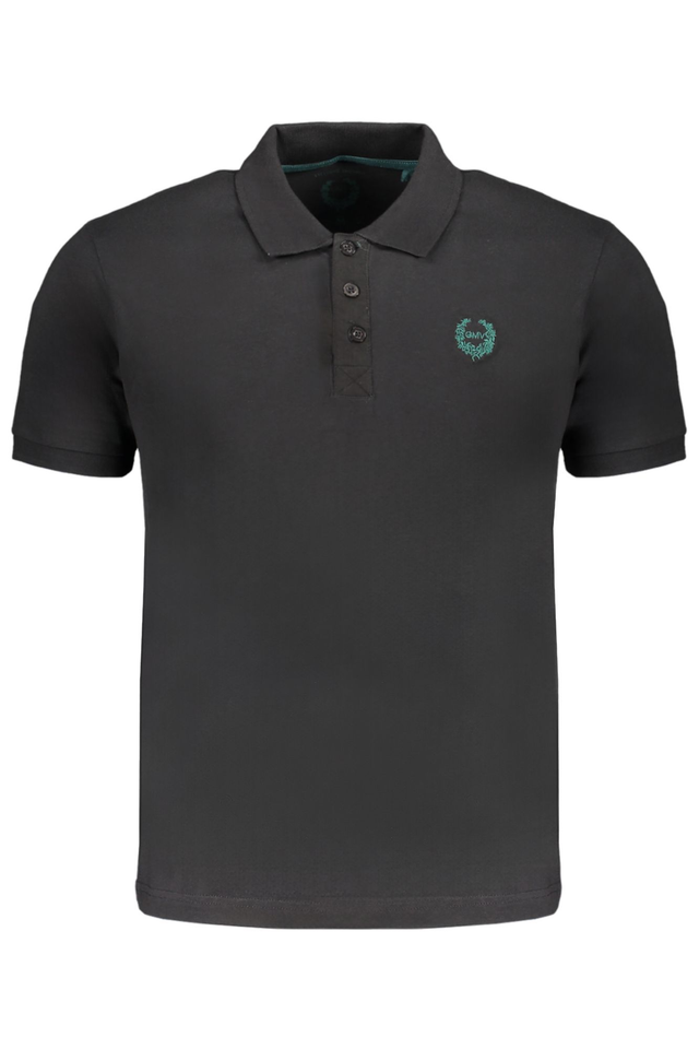 9623GIAN MARCO VENTURI POLO MANICHE CORTE UOMO NERO