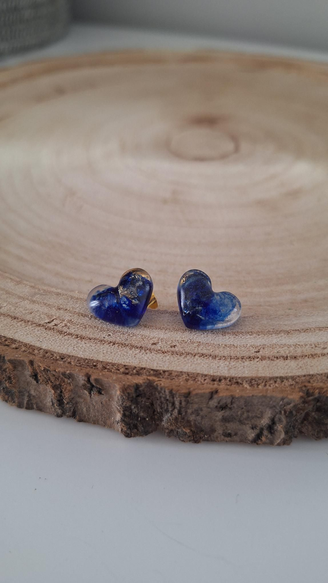 Puces cœurs bleus et feuilles d&#039;or 