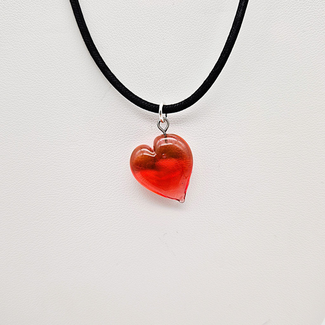 Pendentif Cœur rose transparent