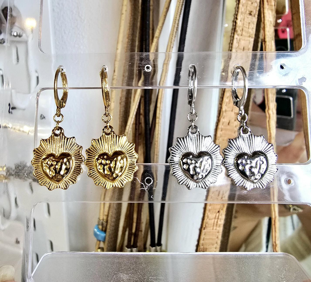 Dormeuses "Glory" en acier inoxydable (or ou argent)