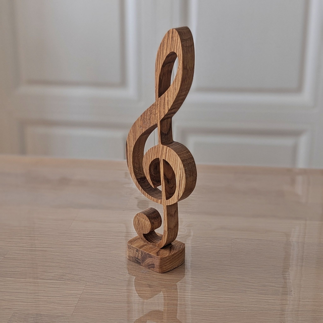 Clef de sol en chêne