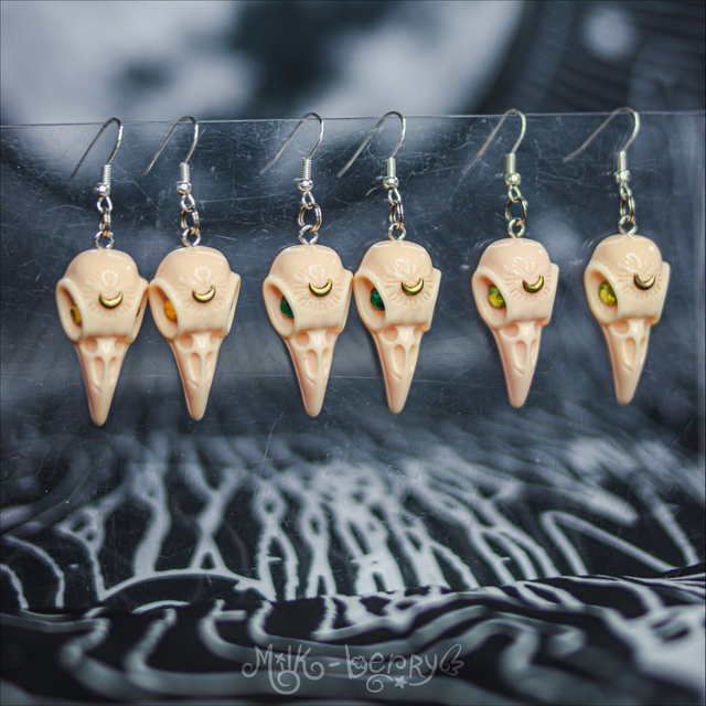Boucles d'Oreilles Raven Skull