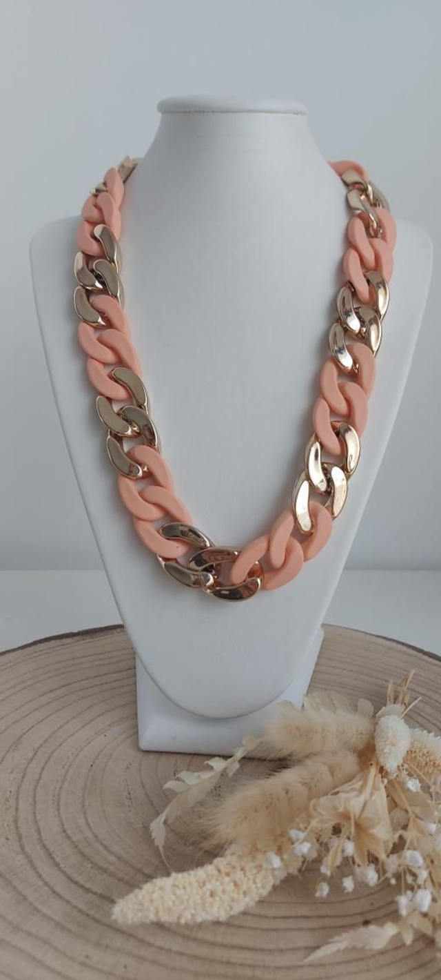 Collier Gaspard  saumon doré 