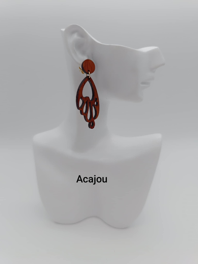 Boucles d'oreilles en bois Aile de papillon