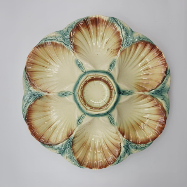 Assiette de service à huîtres Digoin Sarreguemines