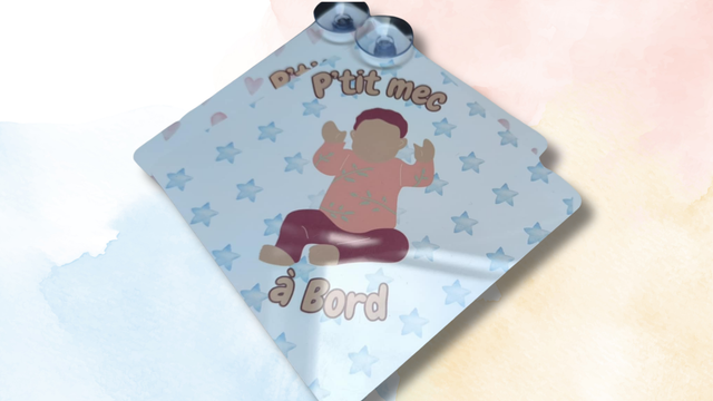 Plaque avertissement voiture bébé à bord