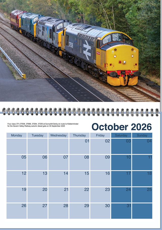 2026 Railway Calendar by Clive Stapleton