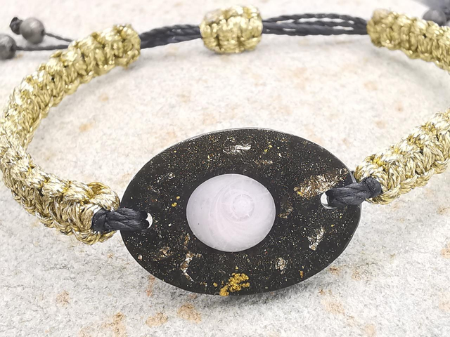 BCO-006 Bracelet kaki doré 