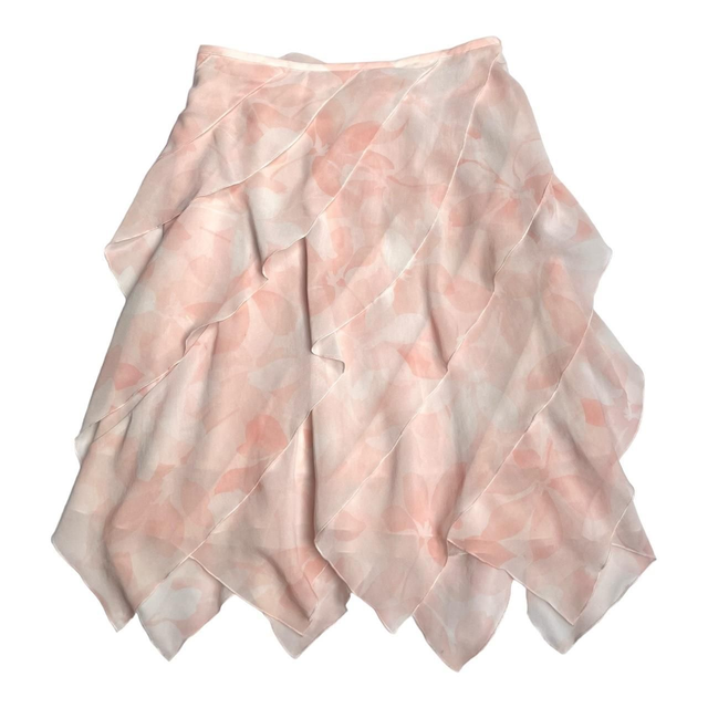 Coquette Japanese Brand Fairy Pink Ruffle Midi Skirt  