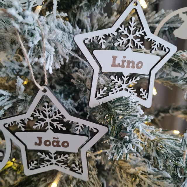 6 Ornamento de Natal personalizado - Estrela