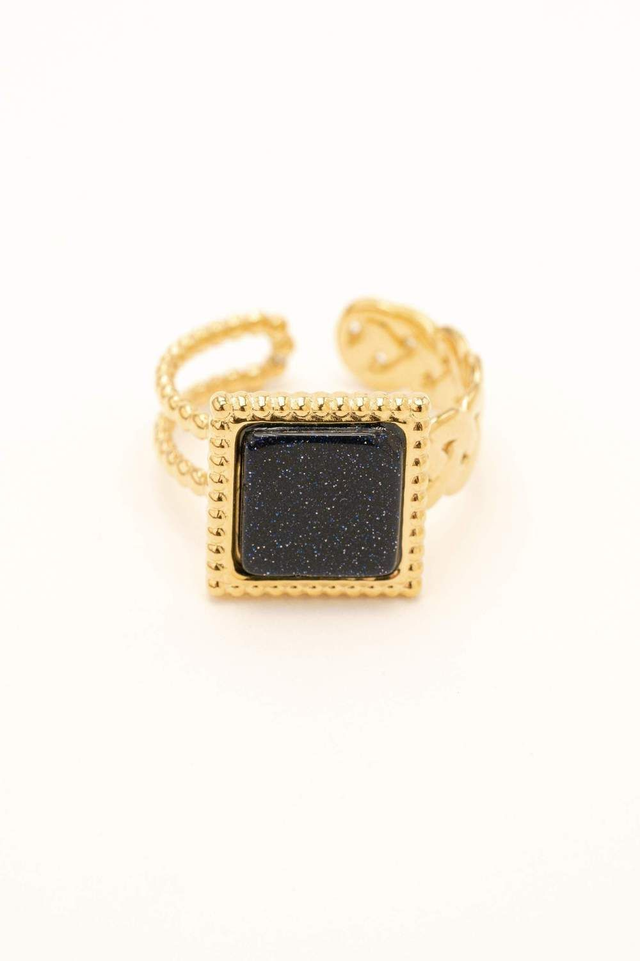 Bague carrée pierre Onyx