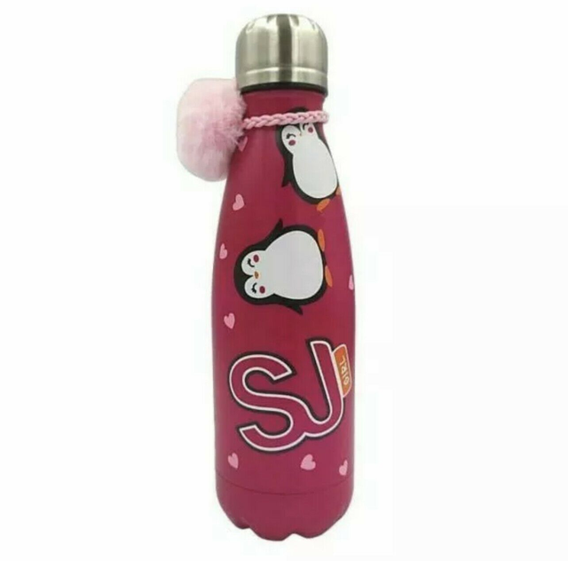 Borraccia Seven SJ Girl con PonPon in Acciaio Inox 350 ml, 12h Caldo 24h freddo