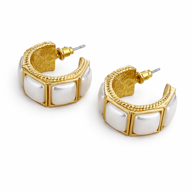 Pendientes gold filled perlado 