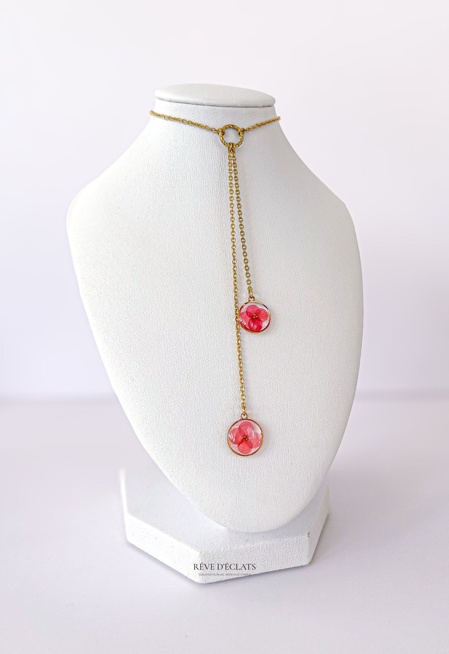 Collier - Fleurs de bougainvillier 