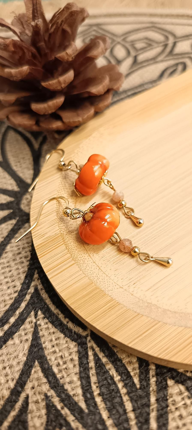 Boucle d&#039;oreille citrouille chic chic