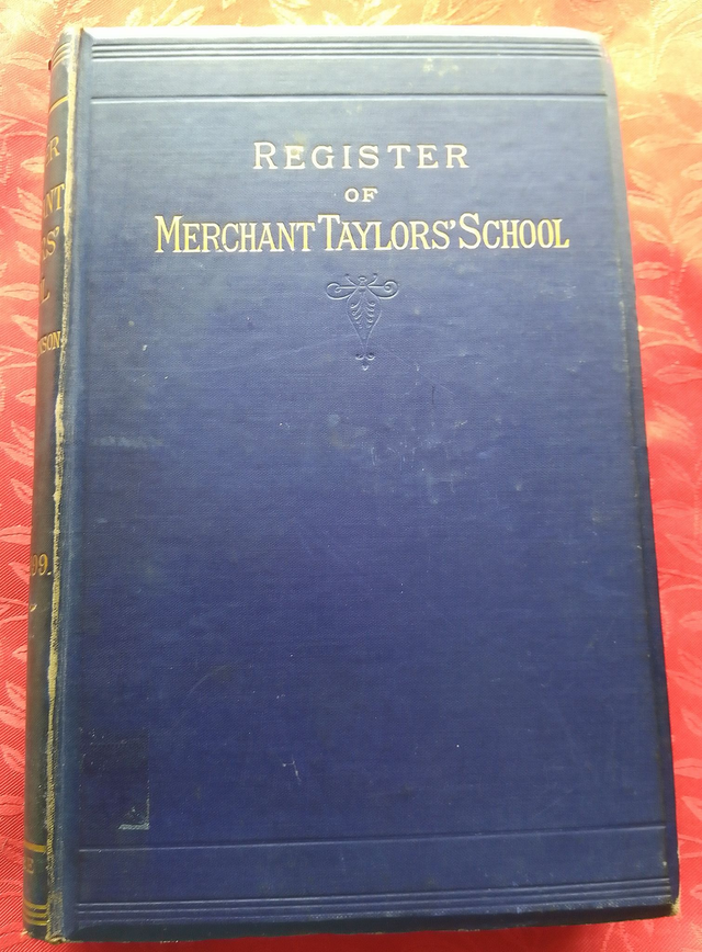 REGISTER OF MERCHANT TAYLORS&#039; SCHOOL by REV. C J ROBINSON, M.A.  VOL I  1562-1699; VOL II  1699 - 1874  EX-LIBRARY