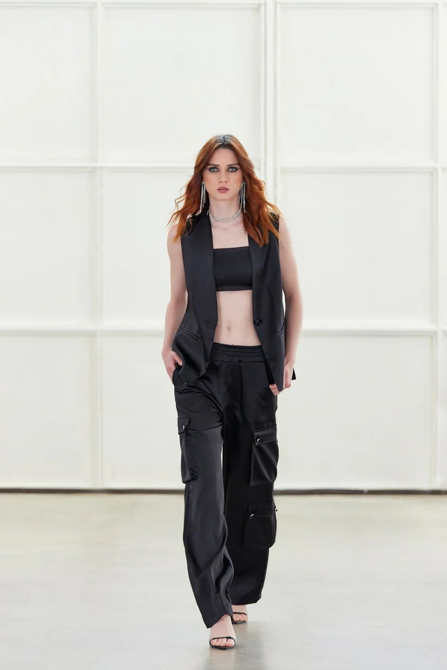 JAYCi Pantalone  Donna cargo con tasche in raso