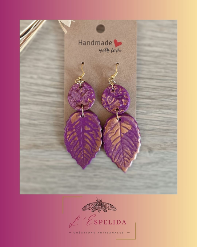 Maxi feuilles violettes et dorées