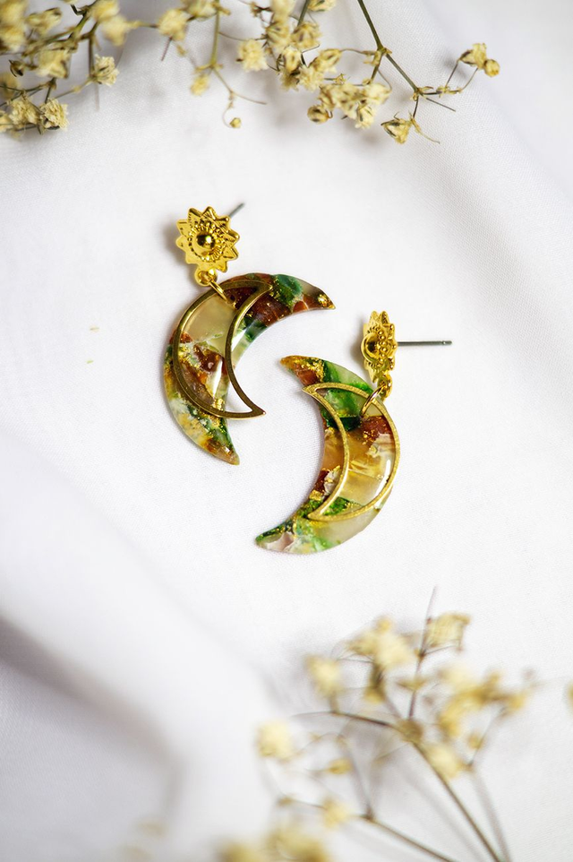 Coloris éclats chocolat - Boucles Demi-Lune 