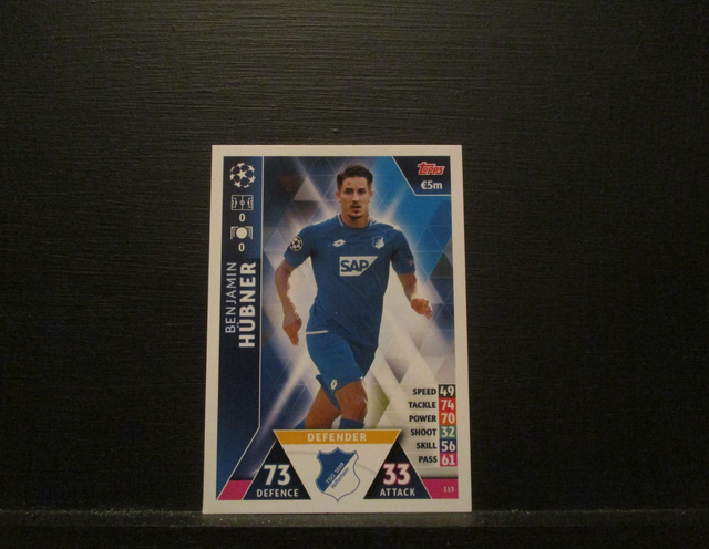 Benjamin Hubner - UEFA Champions League Match Attax 2018/19 Original Trading Card #113
