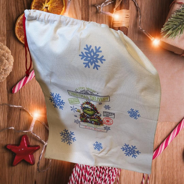 Personalised Grinch Santa Sack 🎄