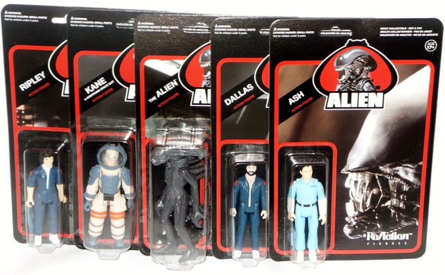 Ripley, Kane, Ash, Alien, Dallas action figures