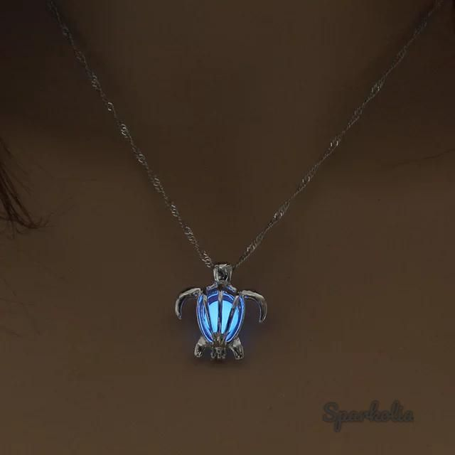 Schildpad Ketting Glow In The Dark Blauw Lichtgevend 