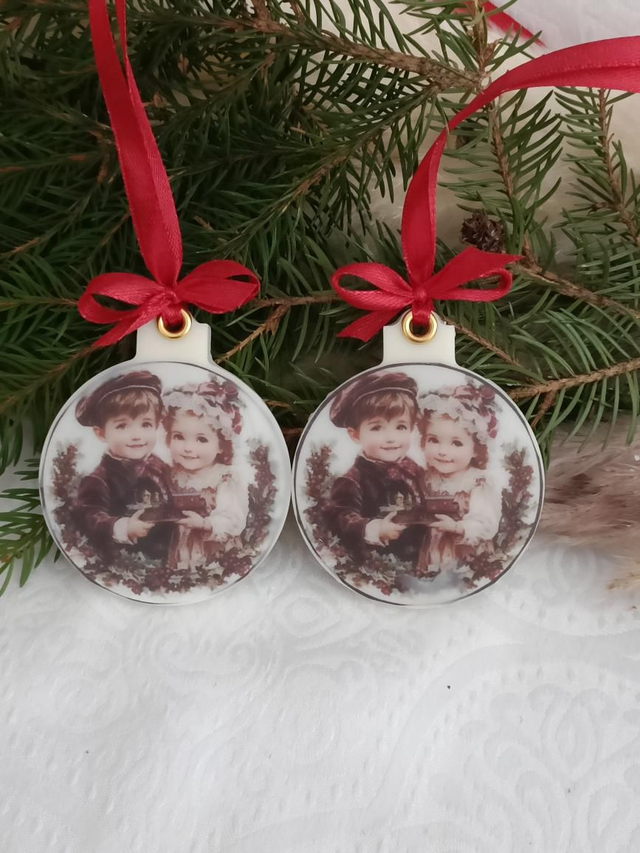 Suspension parfumée de Noël ronde &quot;enfants vintage&quot; 