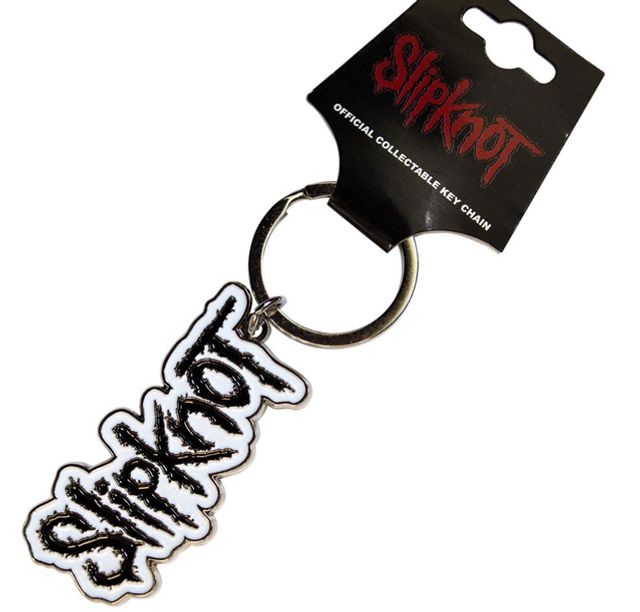 Slipknot Keychain: Black Logo White Border