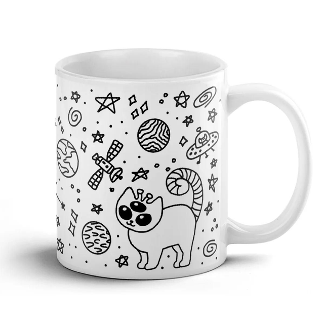 PRE-ORDER Alien Cats Space Doodles Mug