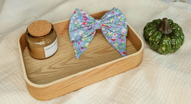 Maxi Nœud fleurs bleues