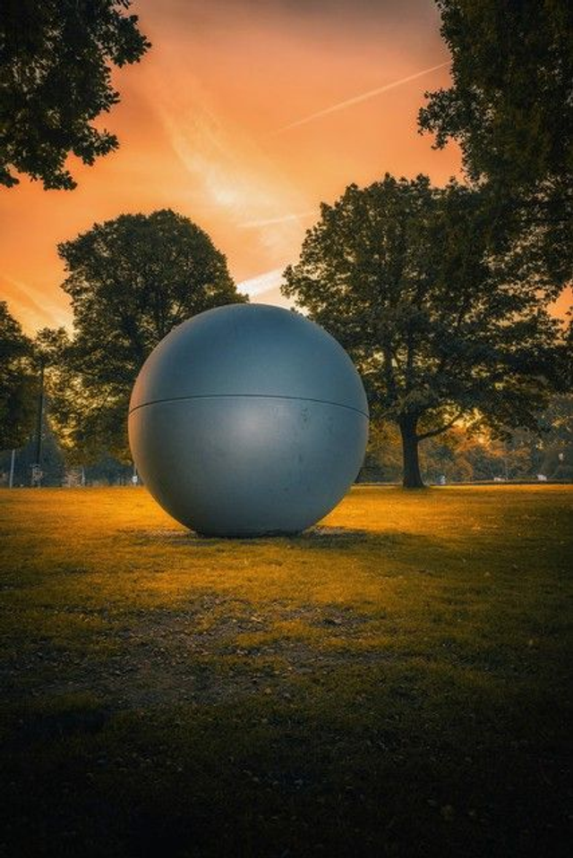 Aaseekugel im Abendrot