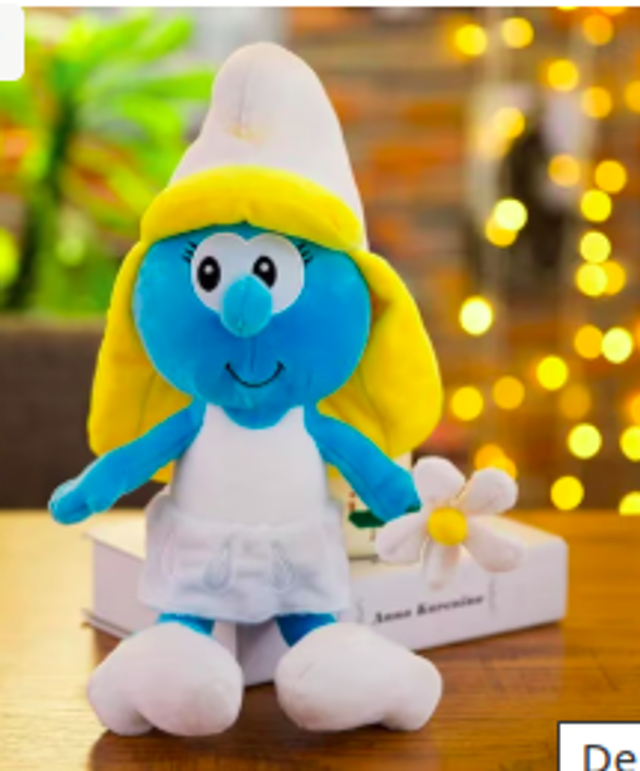 De Smurfen grote knuffel Smurfin blij (28cm)