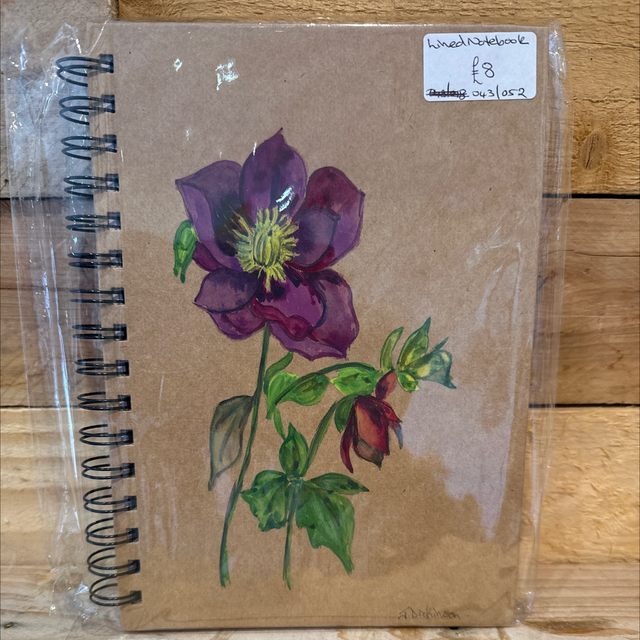 Hand Painted Purple Flower Notebook 