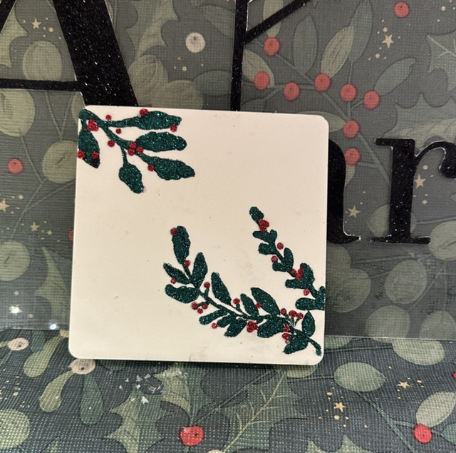 SET OF 4 GLITTER SQUARE COASTERS