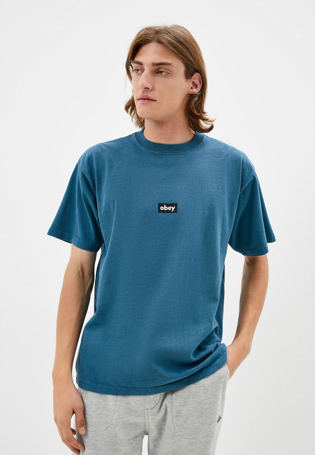 B63752T0 - OBEY T-SHIRT BLACK BAR HEAVYWEIGHT